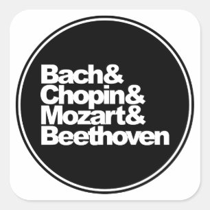 Bach, chopin en Mozart en Beethoven Vierkante Sticker