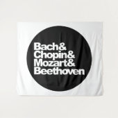 Bach, chopin en Mozart en Beethoven Wandkleed (Voorkant (horizontaal))