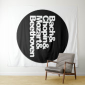 Bach, chopin en Mozart en Beethoven Wandkleed (In Situ (horizontaal))
