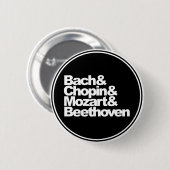 Bach, Chopin, Mozart en Beethoven Ronde Button 5,7 Cm (Voorkant /achterkant)