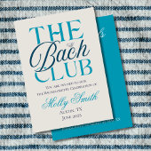 Bach Club Modern Eenvoudig Blauw Bachelorette Part Kaart