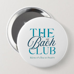 Bach Club Modern Eenvoudig Blauw Bachelorette Part Ronde Button 4,0 Cm