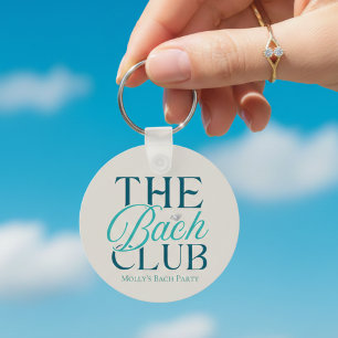 Bach Club Modern Eenvoudig Blauw Bachelorette Part Sleutelhanger