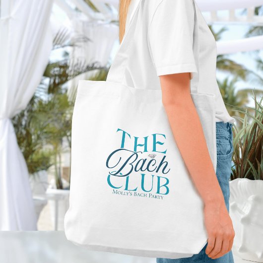 Bach Club Modern Eenvoudig Blauw Bachelorette Part Tote Bag