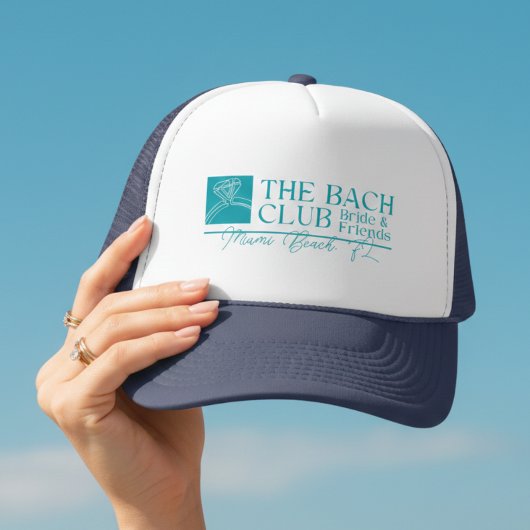 Bach Club Moderne Blauwe Bachelorette Trucker Pet