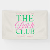 Bach Club Moderne Eenvoudige Roze Groene Bachelore Spandoek (Horizontaal)