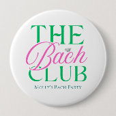 Bach Club Moderne Roze Groene Bachelorette Ronde Button 4,0 Cm (Voorkant)