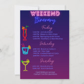 Bach en Boozy Bachelorette met Itenerary Kaart (Achterkant)