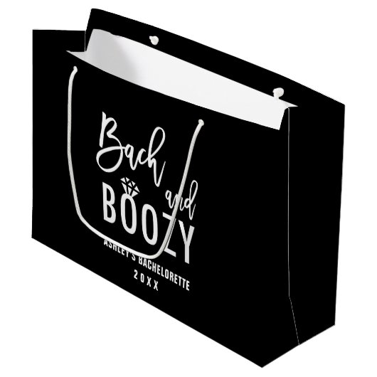 Bach en Boozy Bachelorette Party Favorieten Groot Cadeauzakje (Voorkant Gekanteld)