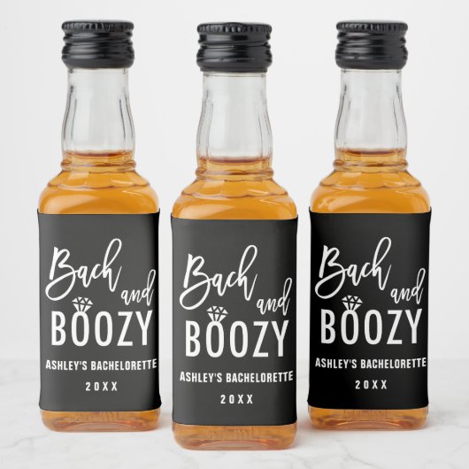 Bach en Boozy Bachelorette Party Favorieten Likeurfles Etiket (Flessen)