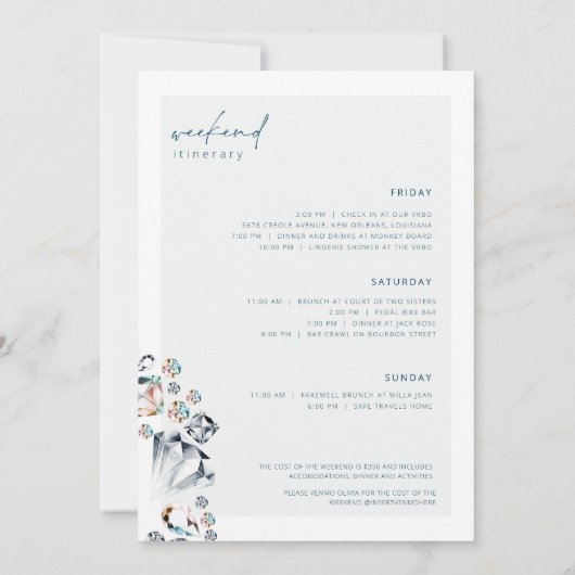 Bach en Boujee Bachelorette Weekend Kaart (Achterkant)
