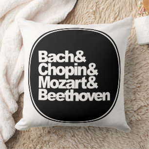 Bach en Chopin en Mozart en Beethoven Kussen