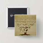 Bach Family Tree, c.1750-1770 Vierkante Button 5,1 Cm (Voorkant /achterkant)