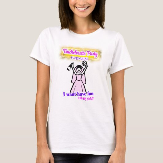 Bach-feest - Bruid heeft plezier T-shirt (Voorkant)