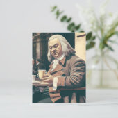 Bach houdt van koffie briefkaart (Staand voorkant)