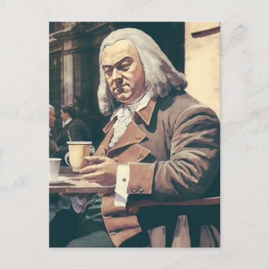 Bach houdt van koffie briefkaart (Voorkant)