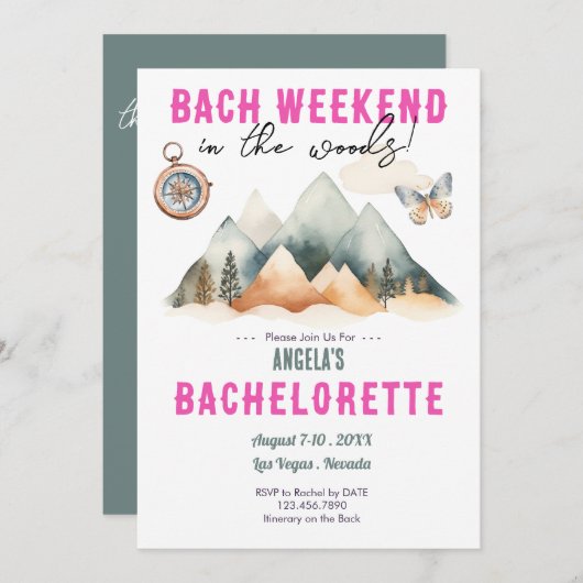Bach in de Bossen Camping Bachelorette weekend Kaart (Voorkant / Achterkant)