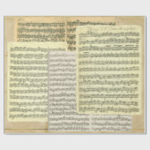 Bach Music Manuscript Pages Cadeaupapier (Vlak)