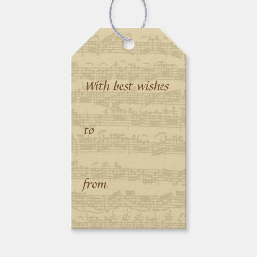 Bach Muziek Manuscript Alle Gelegenheid Cadeaulabel (Voorkant)