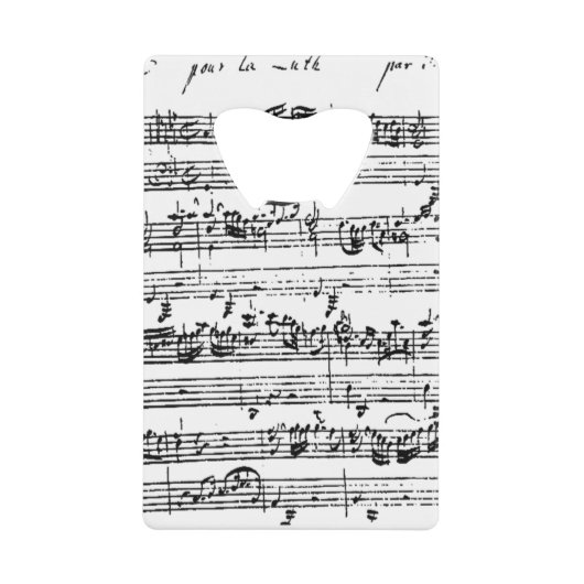 Bach-muziekflesopener Creditkaart Flessenopener (Voorkant)