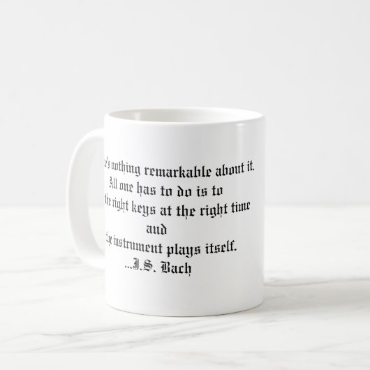 Bach, na 1750 is alles commentaar koffiemok (Voorkant links)