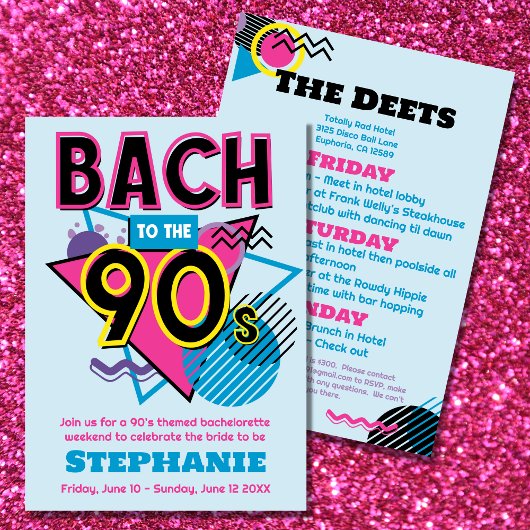 Bach naar de 90s Bachelorette Weekend Uitnodiging