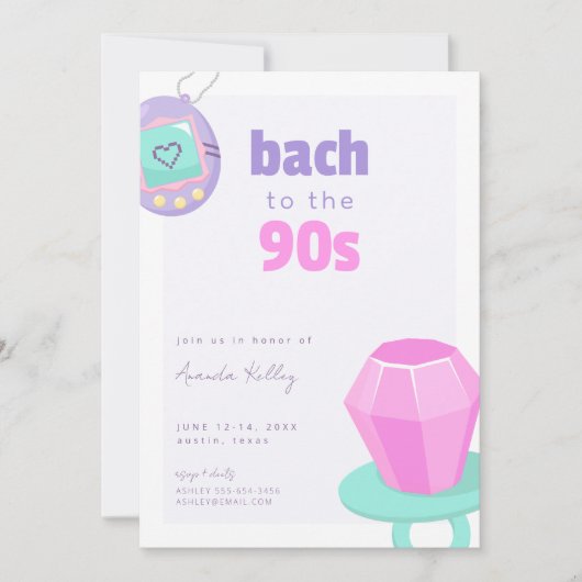 Bach naar de 90s Bachelorette Weekend Uitnodiging (Voorkant)