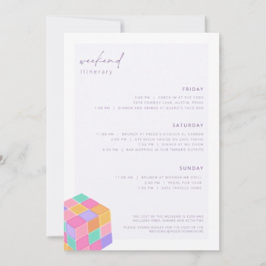 Bach naar de 90s Bachelorette Weekend Uitnodiging (Achterkant)