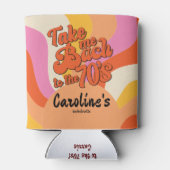 Bach naar de jaren 70 Retro Groovy Sunset Bachelor Blikjeskoeler (Achterkant)