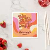 Bach naar de jaren 70 Retro Groovy Sunset Bachelor Servet (Insitu)