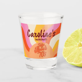 Bach naar de jaren 70 Retro Groovy Sunset Bachelor Shot Glas