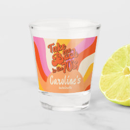 Bach naar de jaren 70 Retro Groovy Sunset Bachelor Shot Glas