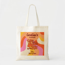 Bach naar de jaren 70 Retro Groovy Sunset Bachelor Tote Bag