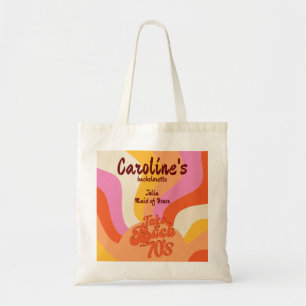 Bach naar de jaren 70 Retro Groovy Sunset Bachelor Tote Bag