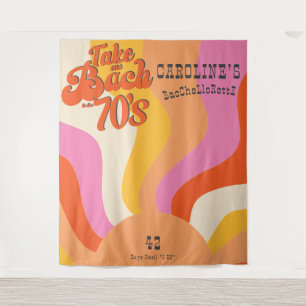 Bach naar de jaren 70 Retro Groovy Sunset Bachelor Wandkleed