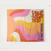 Bach naar de jaren 70 Retro Groovy Sunset Bachelor Wandkleed (Voorkant (horizontaal))