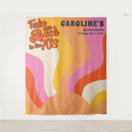 Bach naar de jaren 70 Retro Groovy Sunset Bachelor Wandkleed