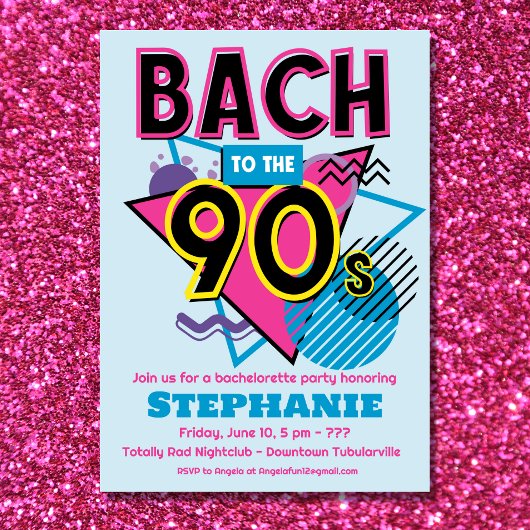 Bach naar de jaren 90 Bachelorette Party uitnodigi Kaart