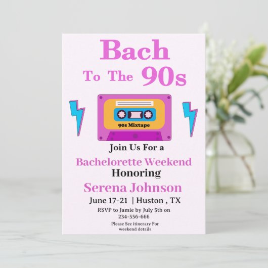 Bach naar de jaren 90 Cassettebandje Bachelorette  Kaart (Staand voorkant)