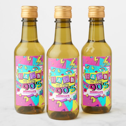 Bach naar de jaren 90 Mini Wijn Etiket (Flessen)