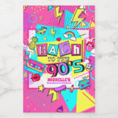 Bach naar de jaren 90 Mini Wijn Etiket (Enkel label)