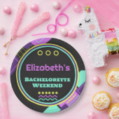 Bach naar de jaren 90 Retro Bachelorette Papieren Bordje (Feest)