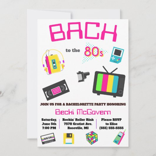 Bach naar het 80's Bachelorette Party Kaart (Voorkant)