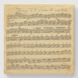 Bach Partita Music Manuscript for Violin Solo Stenen Onderzetter