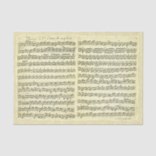 Bach Partita Music Manuscript for Violin Solo Tissuepapier