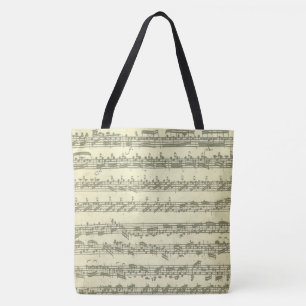 Bach Partita Original Music Manuscript-fragmenten Tote Bag