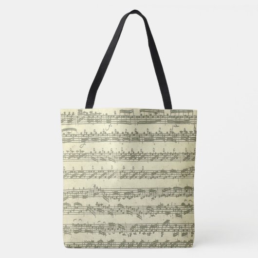 Bach Partita Original Music Manuscript-fragmenten Tote Bag (Voorkant)