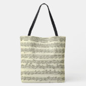 Bach Partita Original Music Manuscript-fragmenten Tote Bag (Achterkant)