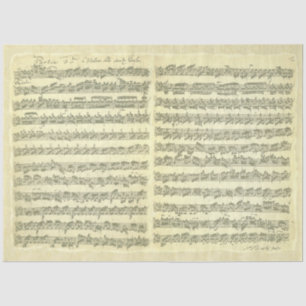 Bach Partita voor Solo Violin Music Manuscript Tissuepapier