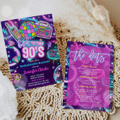 Bach to the 90s Neon Disco Bachelorette Weekend Kaart